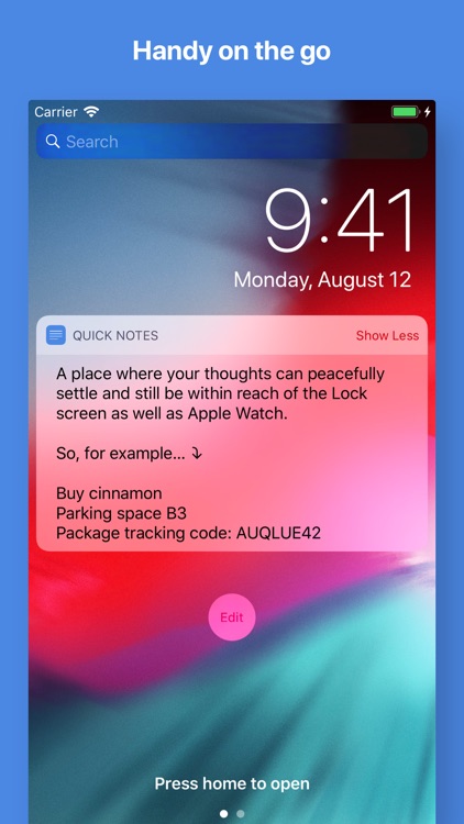 Quick Notes with widget