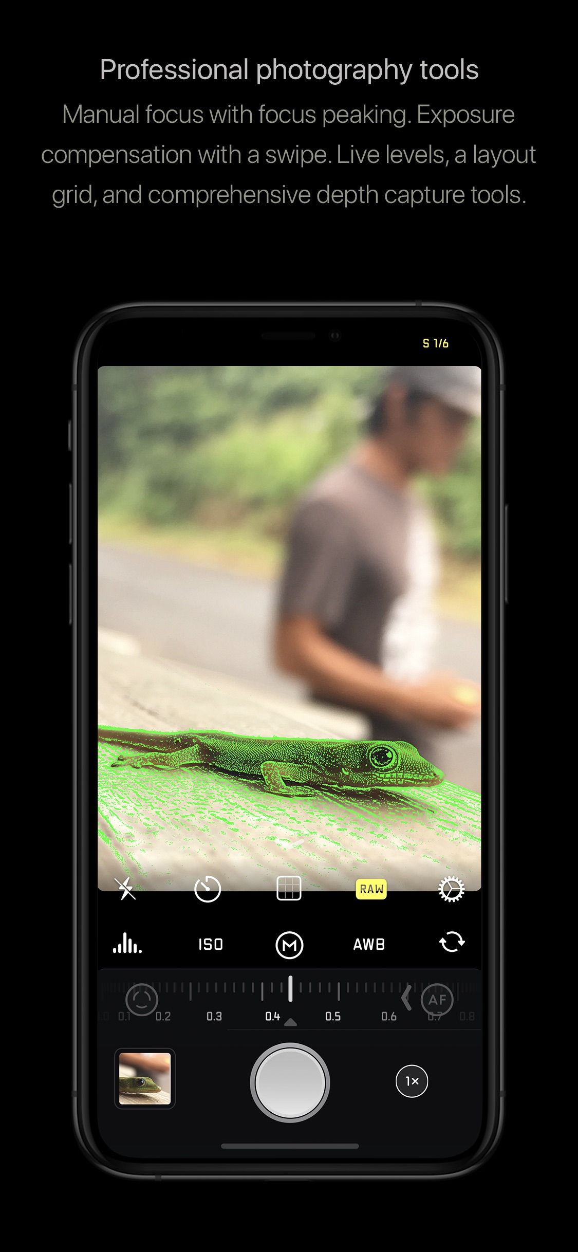 Screenshot do app Halide Camera