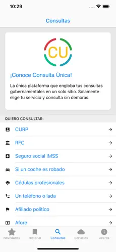 Screenshot 1 Consulta Unica iphone