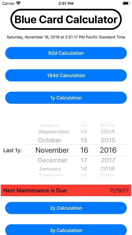 Blue Card Calculator