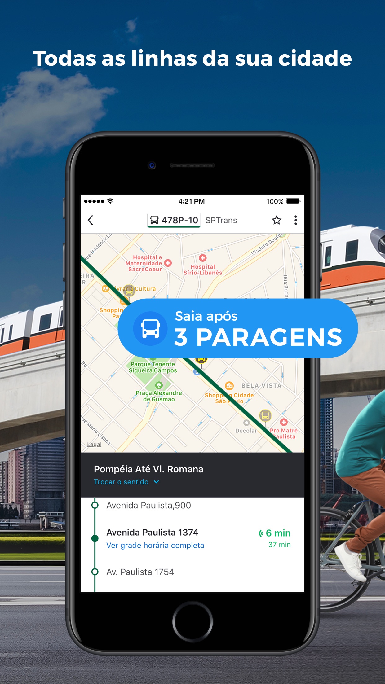 Screenshot do app Moovit: Transporte Público