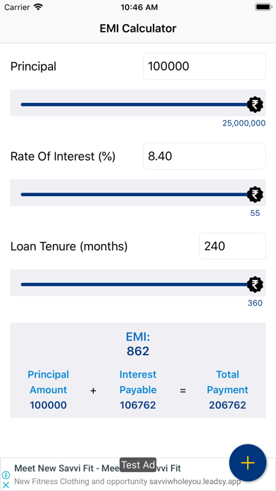 EMI Calculator 2020 screenshot 2