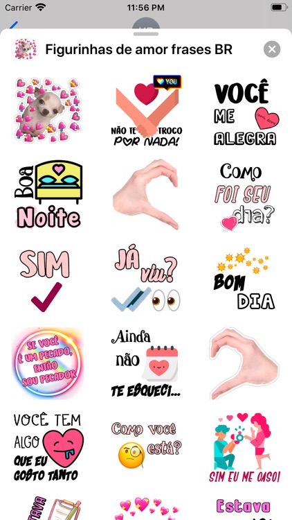 Figurinhas de amor frases BR