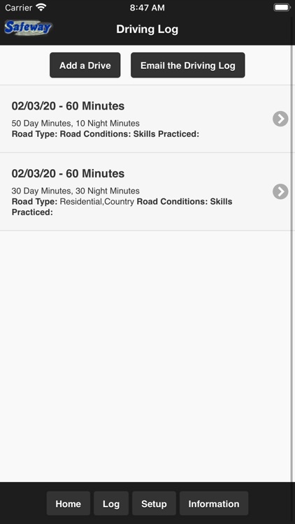 Safeway Driving Log screenshot-3