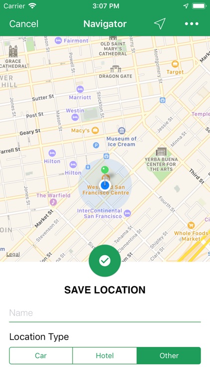 Navigator: Back to location