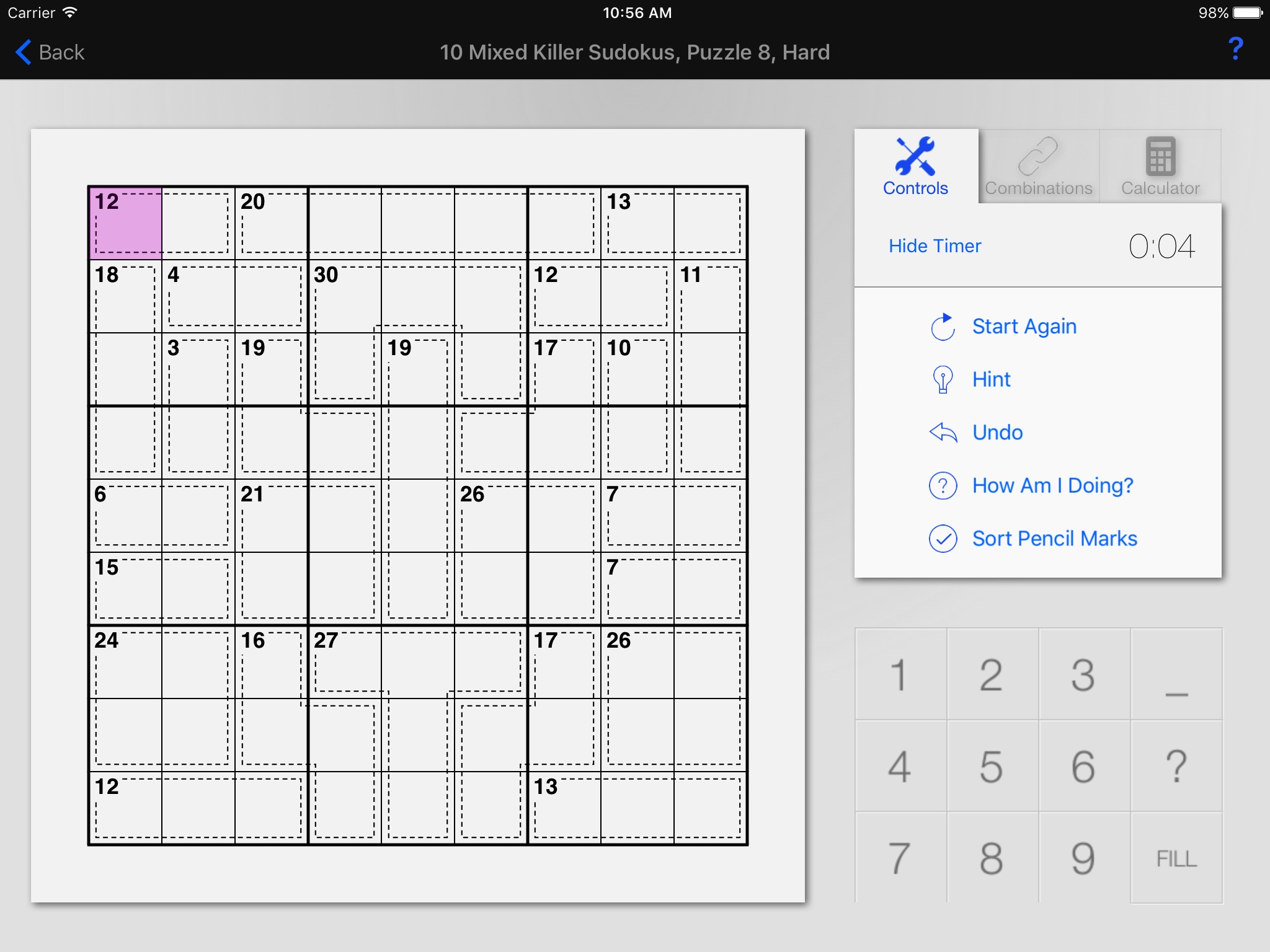 Killer Sudoku + screenshot 4