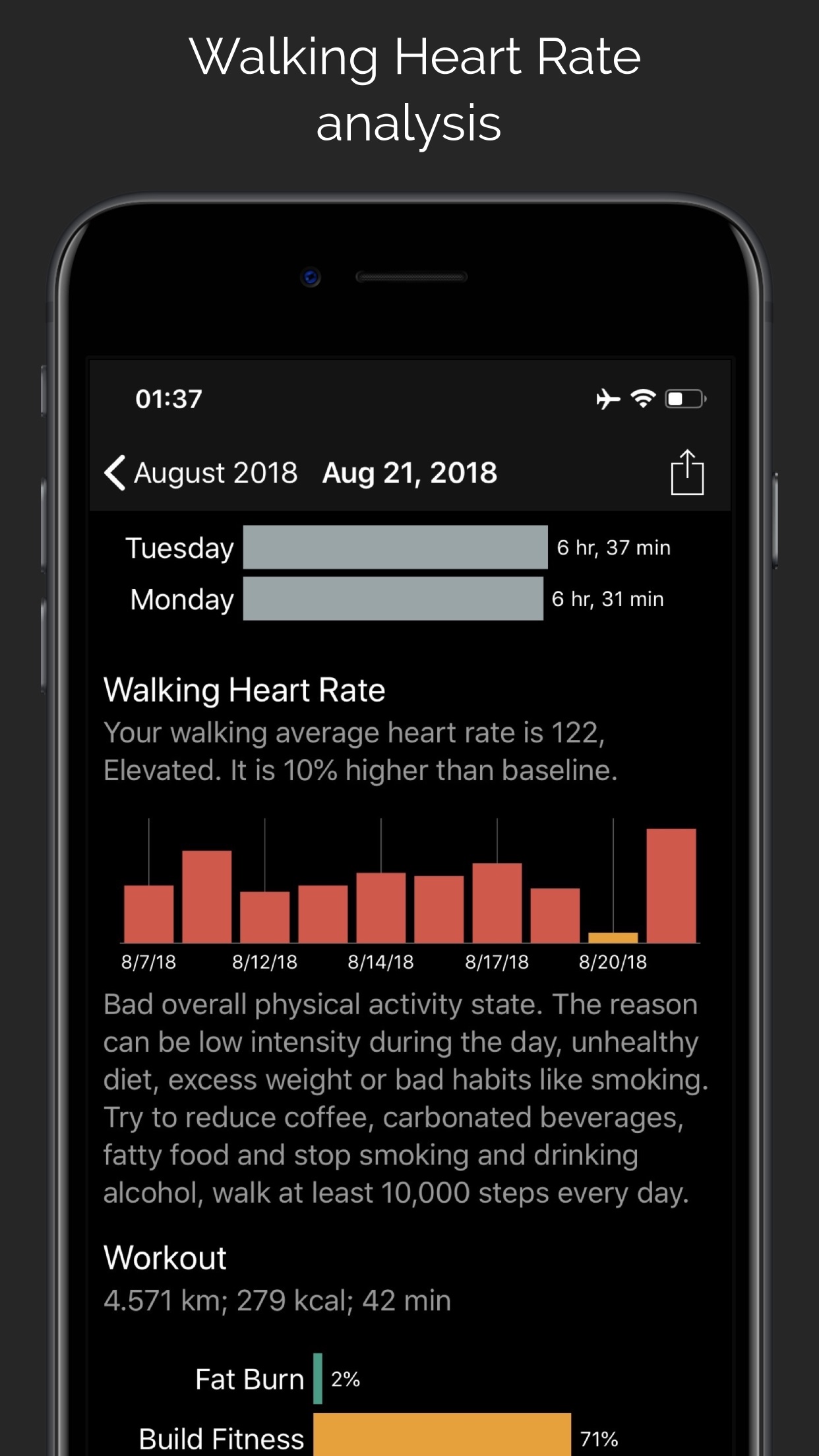 Screenshot do app CardioBot - Heart Rate Tracker