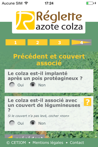 Réglette azote colza screenshot 4