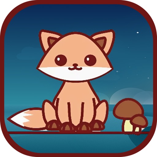 Fox picking mushroom