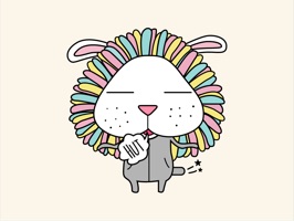 Lion Rabbit Animated Stickers