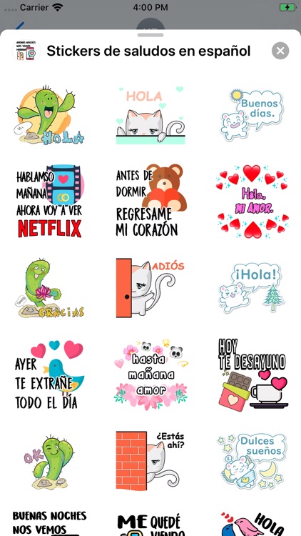 Stickers de saludos en español