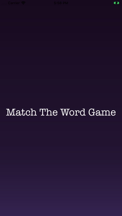 Match The Word Game