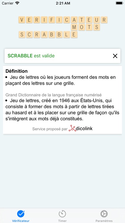 Vérificateur Mots du SCRABBLE®