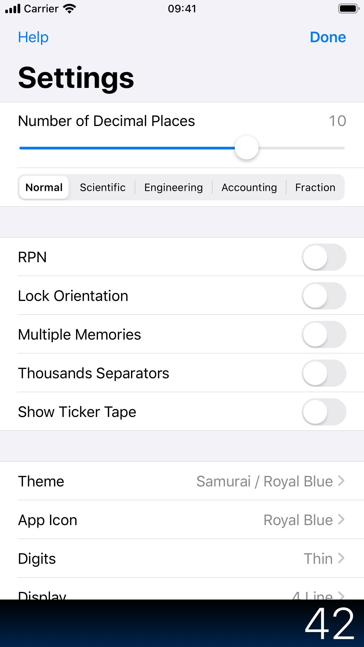 Screenshot do app PCalc