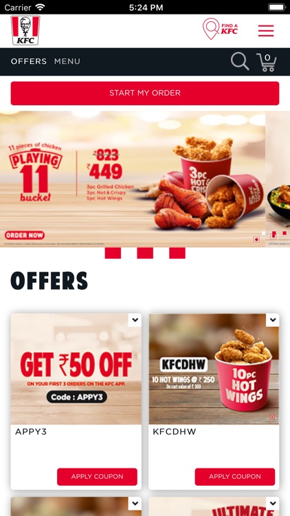 KFC online food ordering