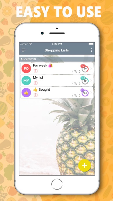 Grocery Shopping List - Cloud Screenshot on iOS