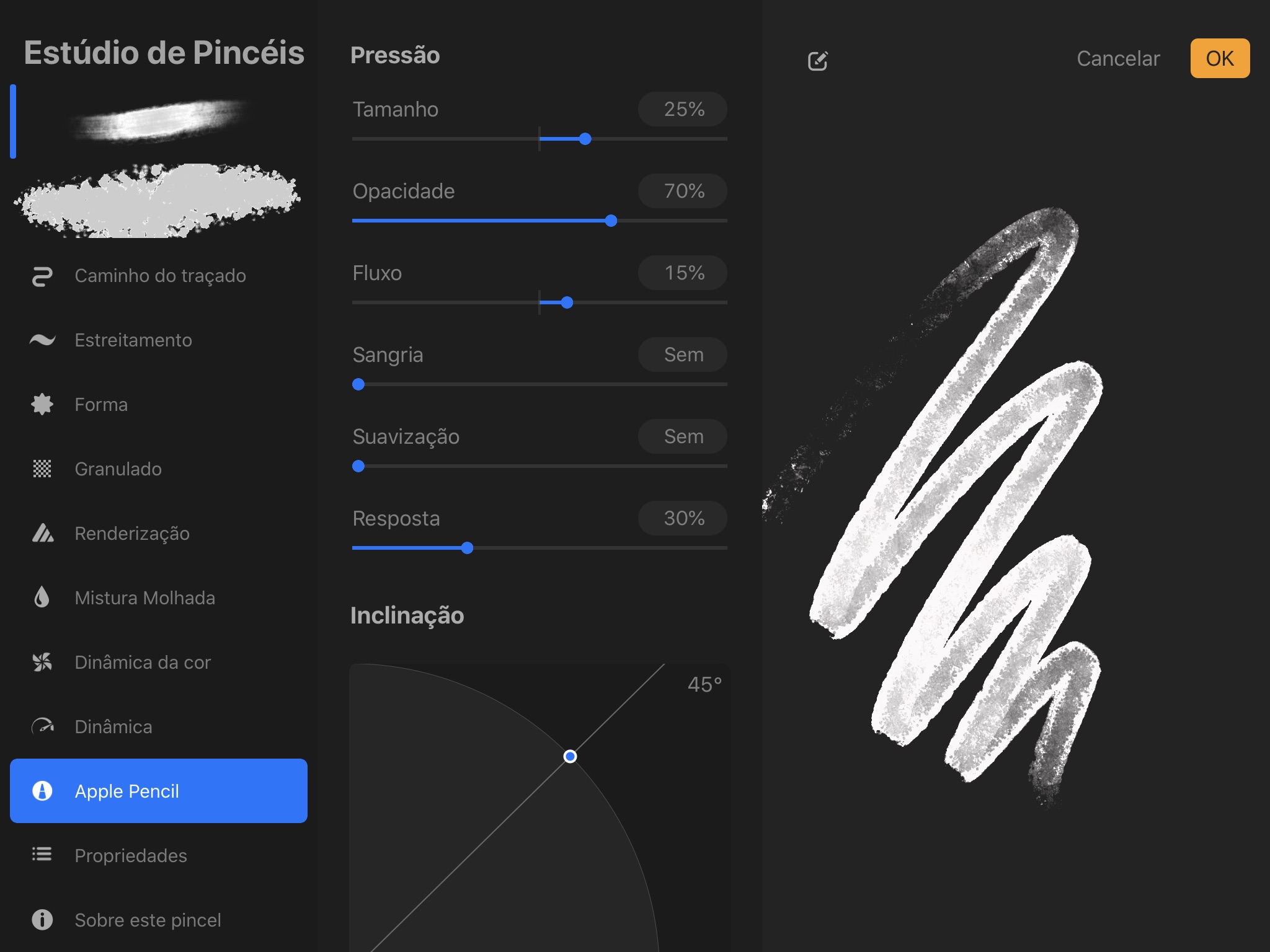 Screenshot do app Procreate