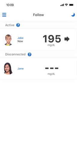 Dexcom Follow app screenshot
