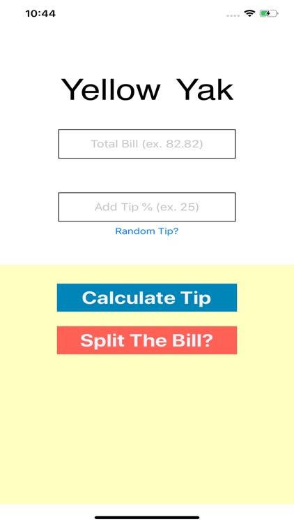 Yak: Split Bills Calculate Tip