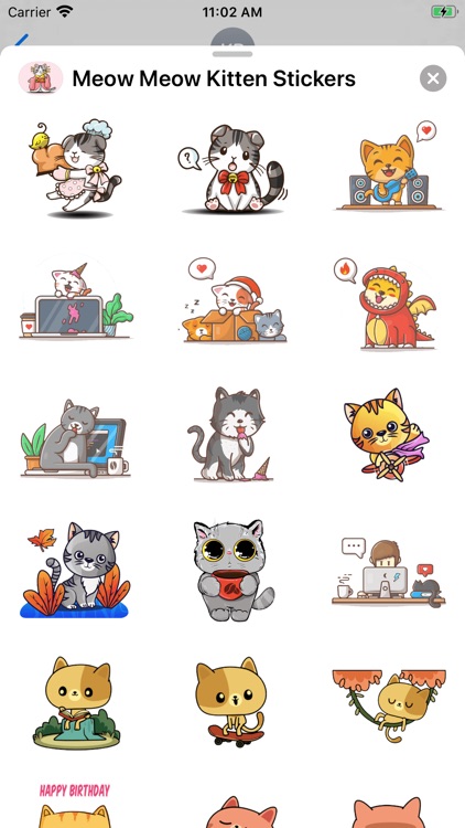 Meow Meow Kitten Stickers