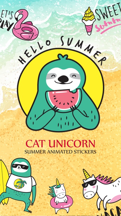 Animated Cat Unicorn Stickers