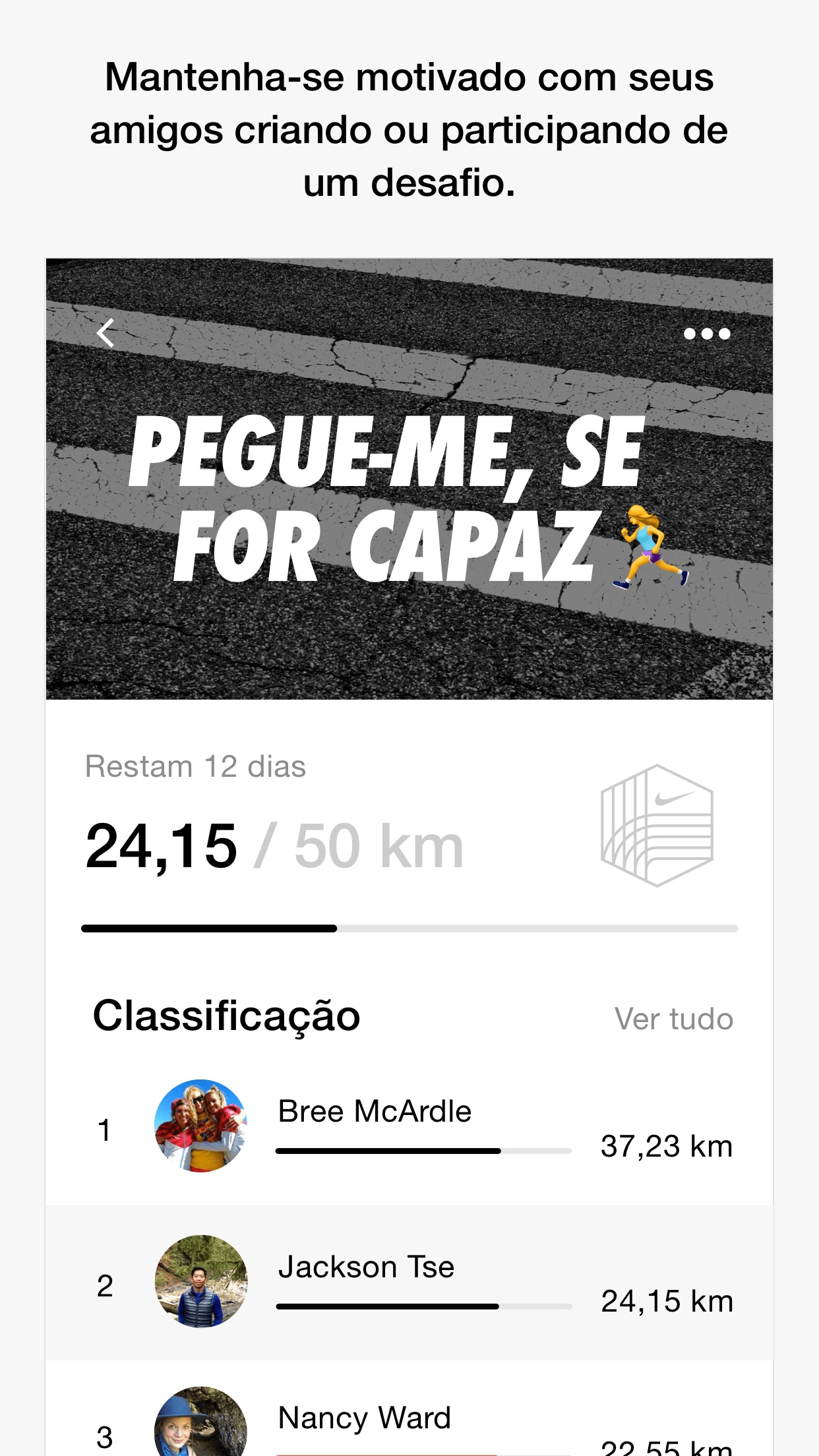 Screenshot do app Nike Run Club