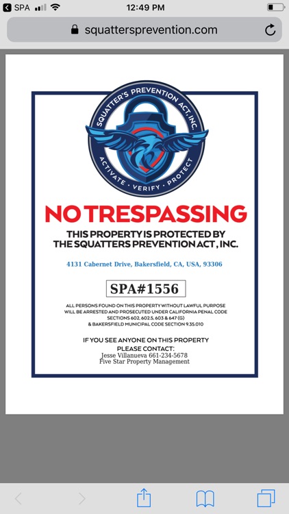 Squatter's Prevention Act screenshot-4