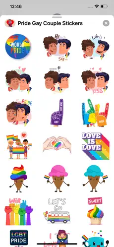 Captura 3 Pride Gay Couple Stickers iphone