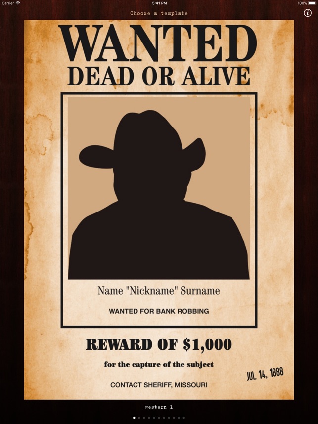 Downloadable Editable Wanted Poster Template | Master Template