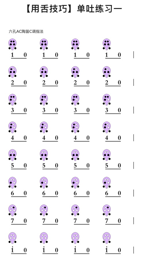 陶笛簡譜(專業版) - 陶笛壎圖譜,陶笛教程