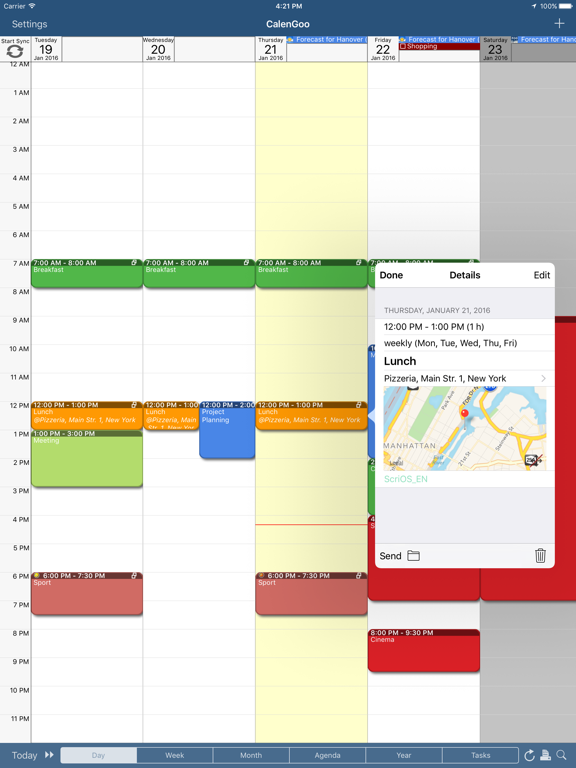 CalenGoo Calendar App voor iPhone, iPad en iPod touch AppWereld