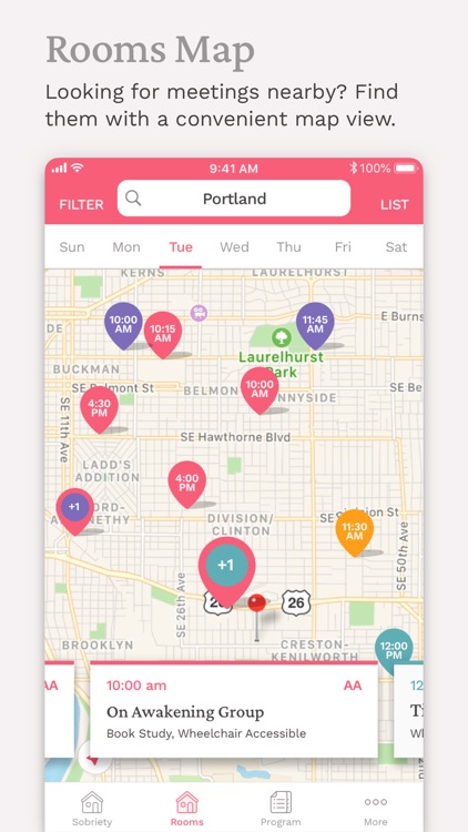 Pink Cloud: AA Meeting Finder screenshot-0