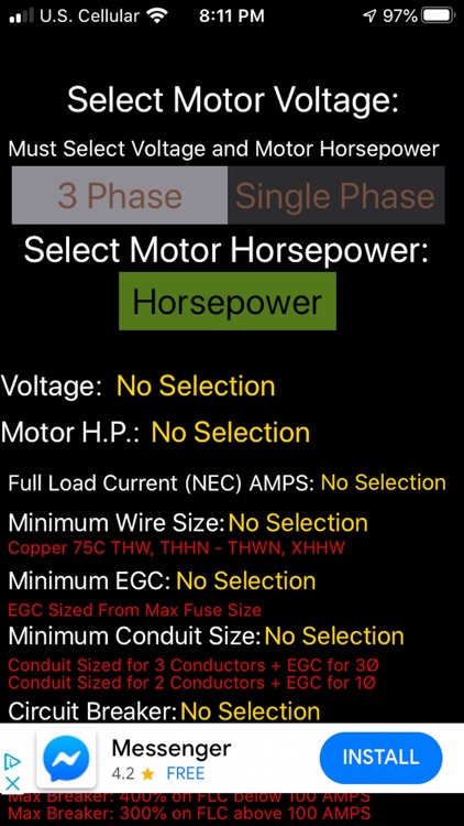 Motor Wire Sizing