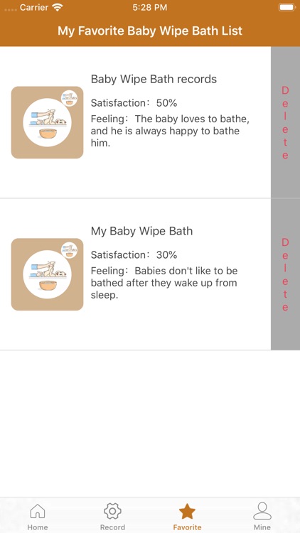 Baby Wipe Bath Record Tool