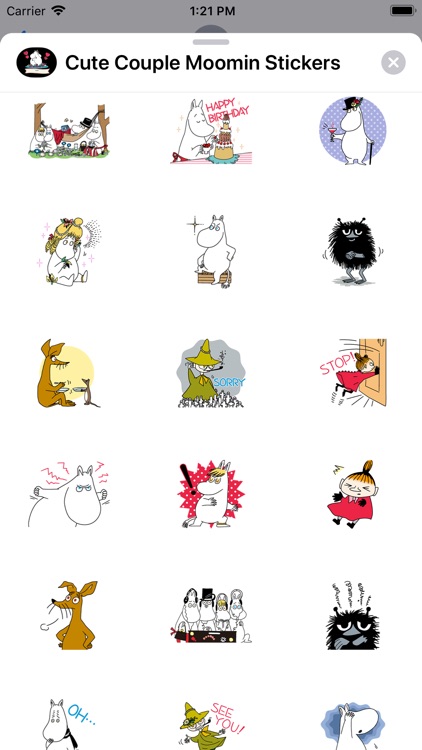 Cute Couple Moomin Stickers screenshot-3