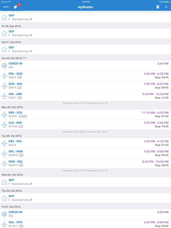Screenshot #5 pour myRoster for crew