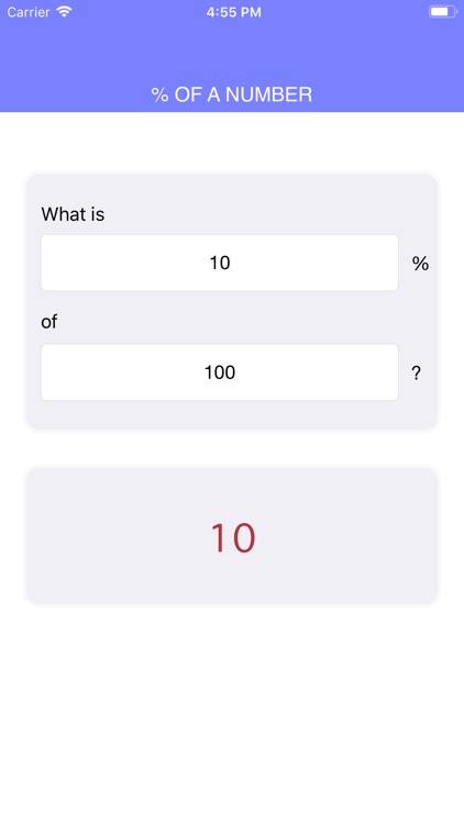 Percentage Calculator Calc