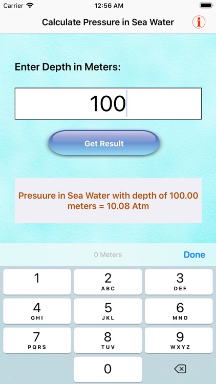 Calculate Pressure In Water screenshot-2
