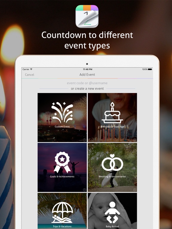 Countdown+ Event Reminders Lite (Calendar and Event Countdowns with Timer presets) screenshot