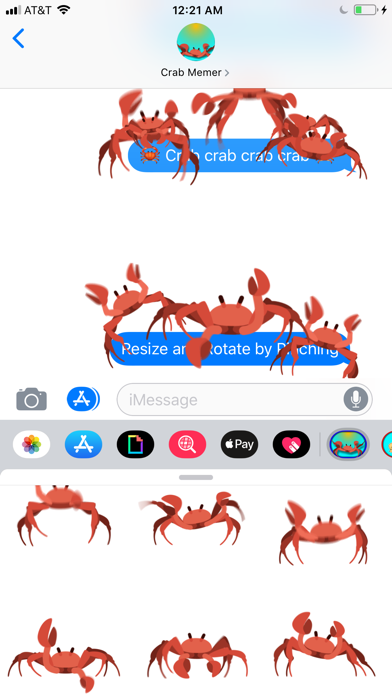 Crab MEMEs Dancing Stickers screenshot 3