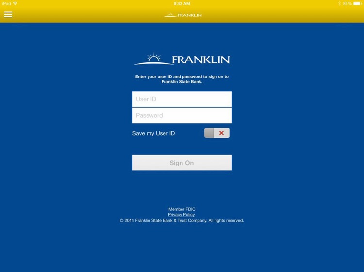 Franklin State Bank for iPad