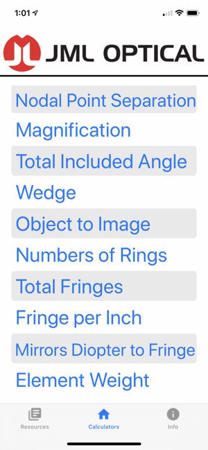 JML Optical Calculator