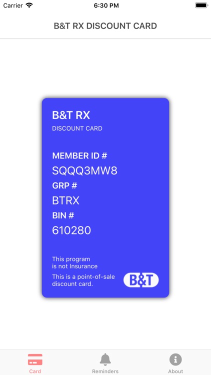 Discount Prescription Rx Card by B&T Industries, LLC