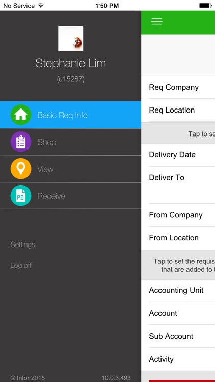 Infor Mobile Requisitions