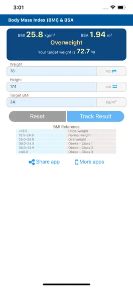 Game screenshot Body Mass Index (BMI) & BSA apk
