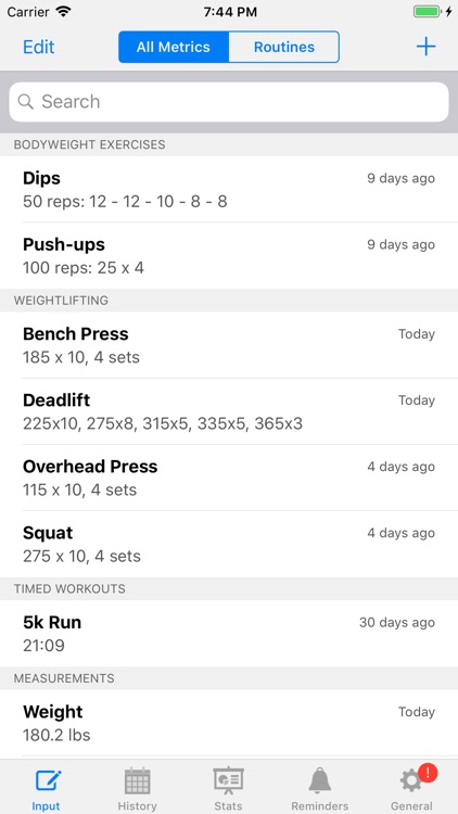 MetricMe - Workout Tracker Log