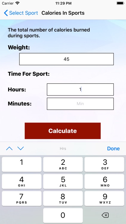 Calories In Sports