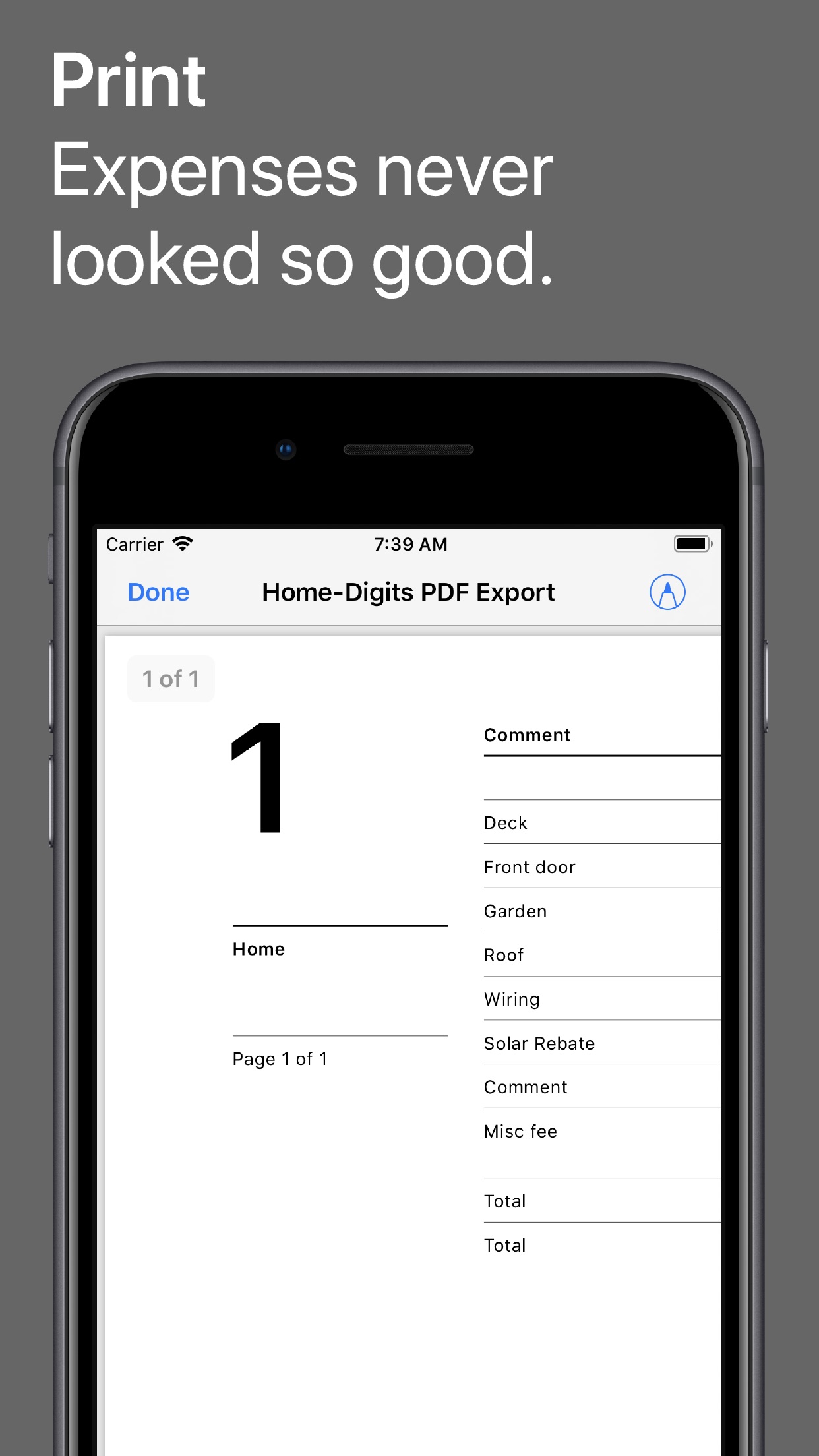 Screenshot do app Digits Tape Calculator