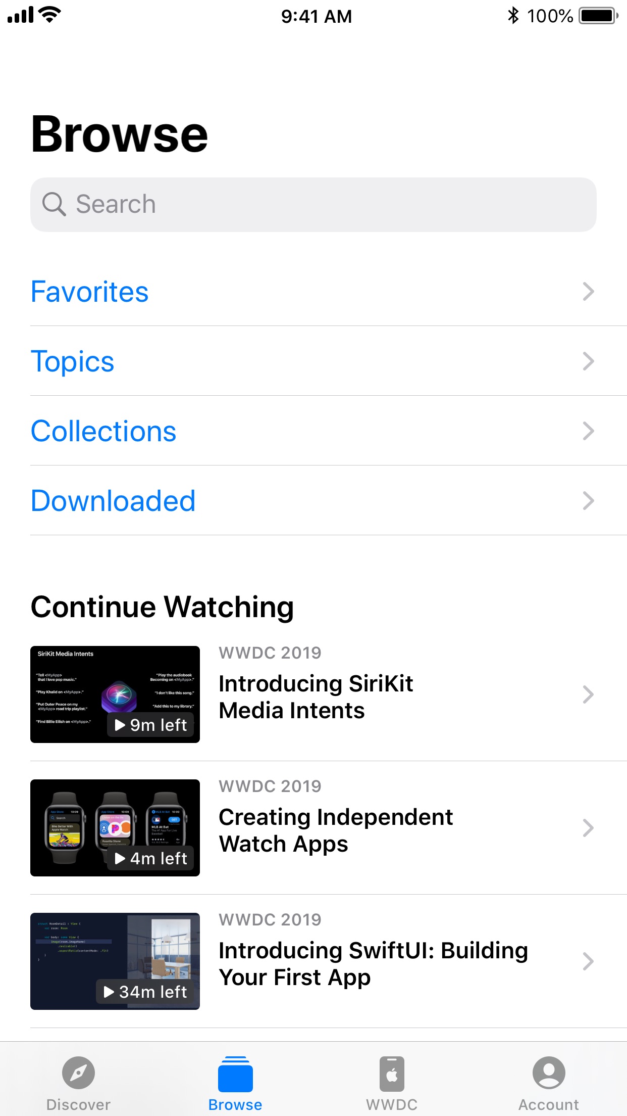 Screenshot do app Apple Developer