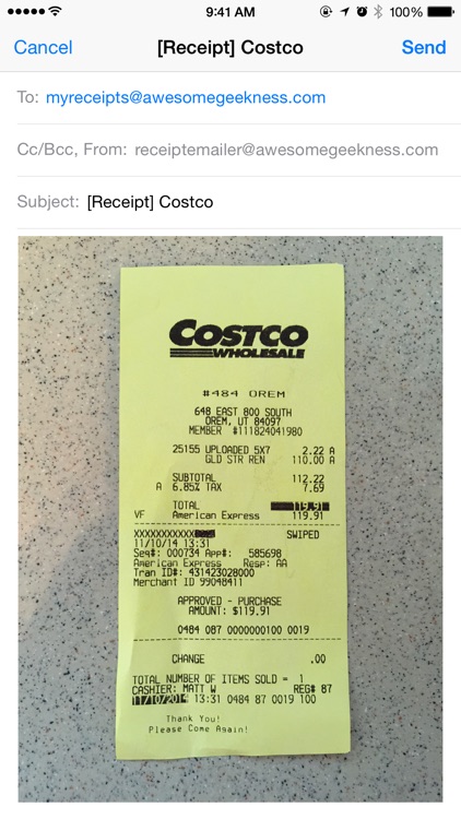 Receipt Emailer